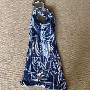 Tori Richard -Blue and White Halter Dress